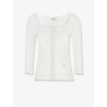 Cotton shirt with lace insert