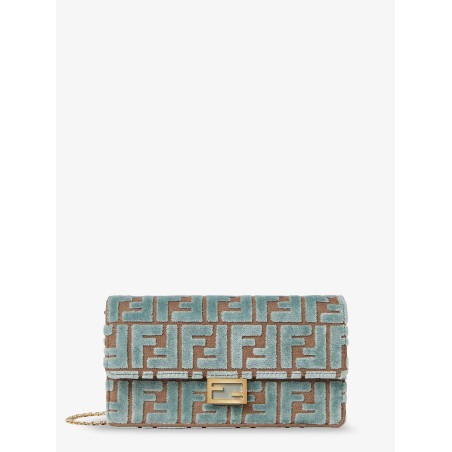 Baguette Wallet on Chain FF jacquard fabric shoulder bag