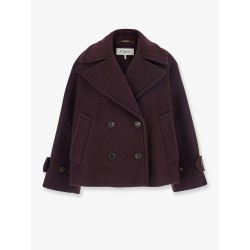 Double-breasted wool blend peacoat