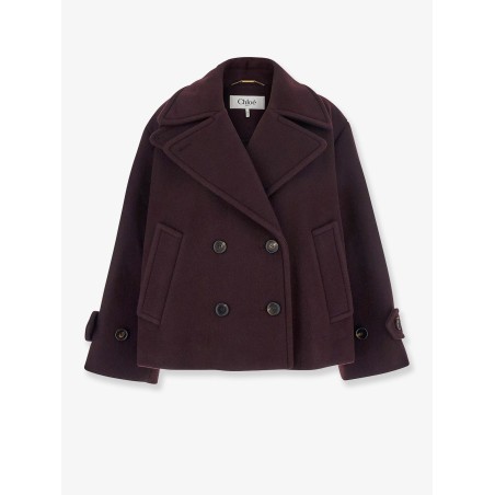 Double-breasted wool blend peacoat