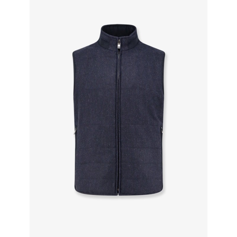 Wool and cashmere sleeveless jacket