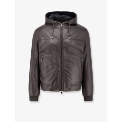 Padded reversible leather jacket