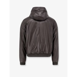 Padded reversible leather jacket
