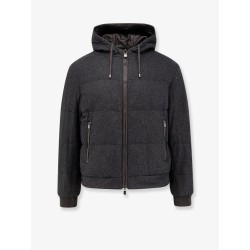 Padded reversible leather jacket