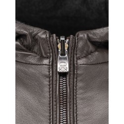 Padded reversible leather jacket