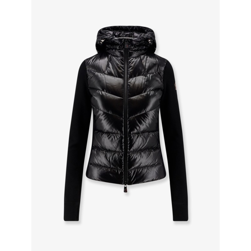 Nylon down jacket with fleece inserts