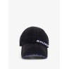 Cotton baseball hat with distressed effect