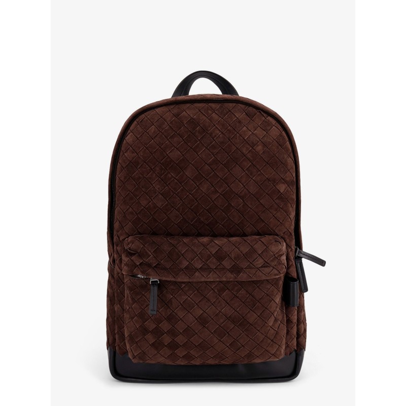 Suede backpack with Intrecciato motif