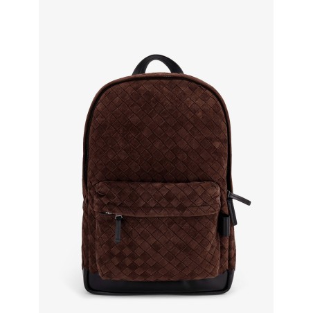 Suede backpack with Intrecciato motif