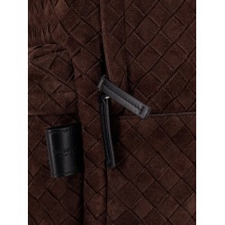 Suede backpack with Intrecciato motif
