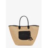 Le Panier Pliage raffia and leather shoulder bag