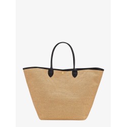 Le Panier Pliage raffia and leather shoulder bag