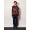 Reversible wool jacket with GG motif