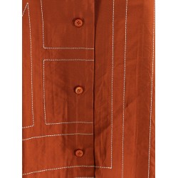 Silk shirt with monogram logo embroidery