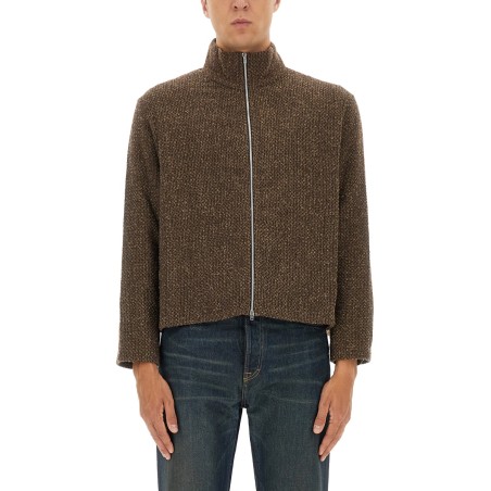 "SHRUNKEN" ZIPPERED SWEATSHIRT