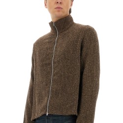 "SHRUNKEN" ZIPPERED SWEATSHIRT