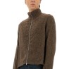 "SHRUNKEN" ZIPPERED SWEATSHIRT