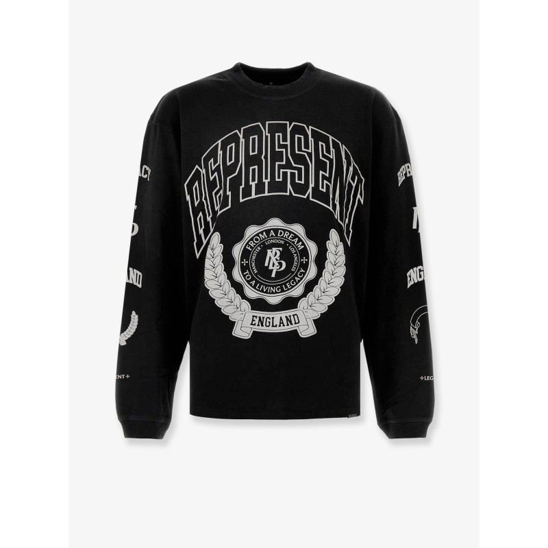 Cotton sweatshirt with distressed effect
