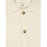 Wool and cotton ribbed cardigan