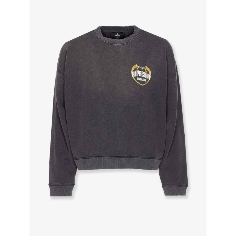 Cotton sweatshirt with distressed effect