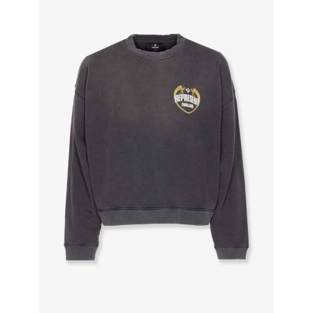 Cotton sweatshirt with distressed effect