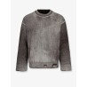 Reversible wool sweater with destroyed effect