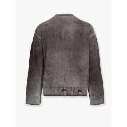 Reversible wool sweater with destroyed effect