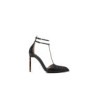 Python-effect leather pumps