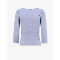 Ribbed cotton shirt with lace insert