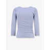 Ribbed cotton shirt with lace insert