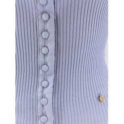 Ribbed cotton shirt with lace insert