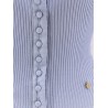 Ribbed cotton shirt with lace insert