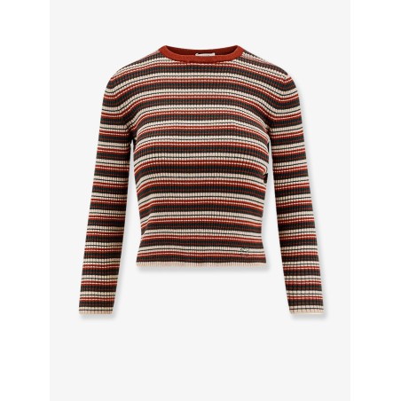 Striped stretch wool sweater