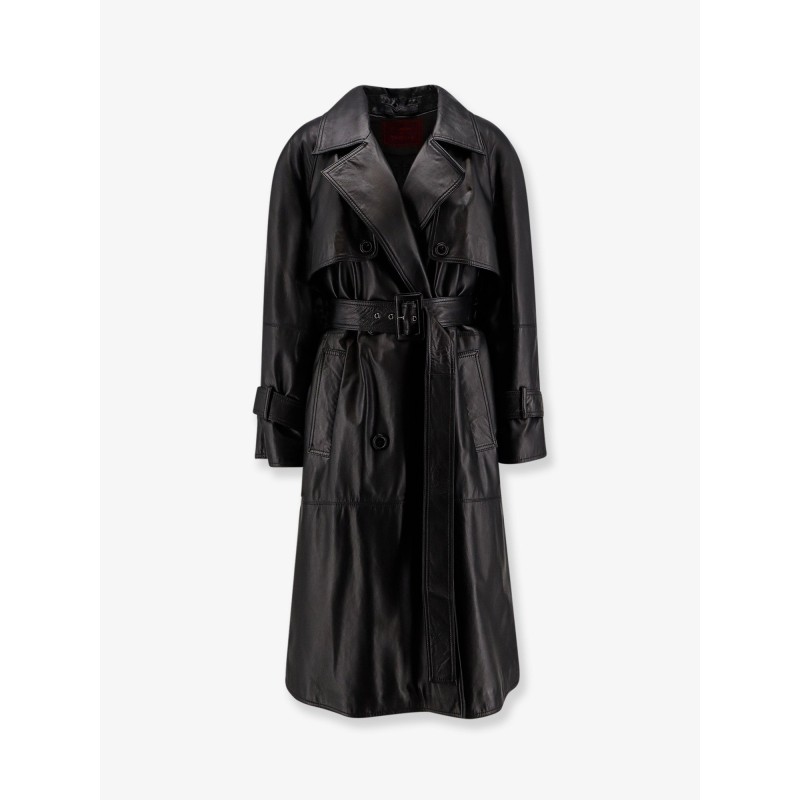 First Class leather trench with padding