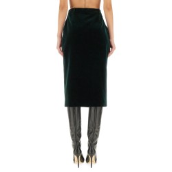 VELVET CROSSOVER MIDI SKIRT