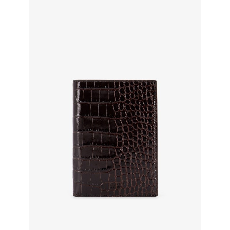 Crocodile-print leather wallet