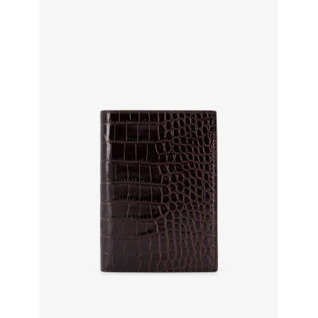 Crocodile-print leather wallet