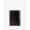 Crocodile-print leather wallet