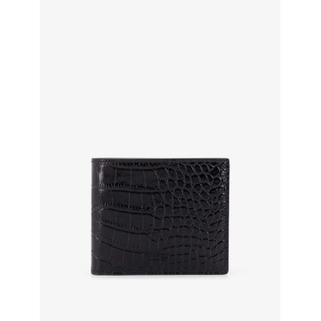 Crocodile-print leather wallet