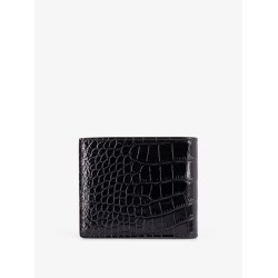 Crocodile-print leather wallet
