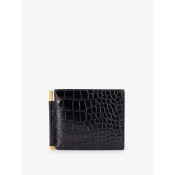 Crocodile-print leather wallet