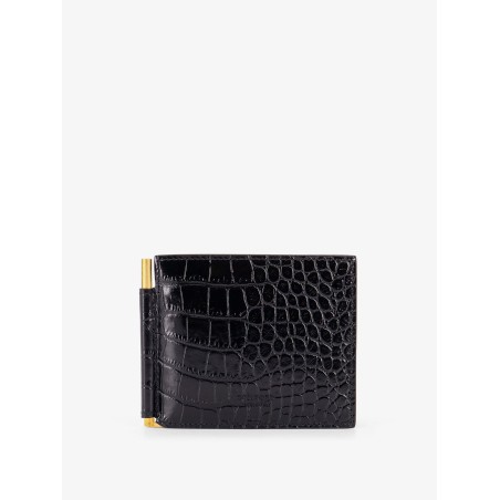 Crocodile-print leather wallet