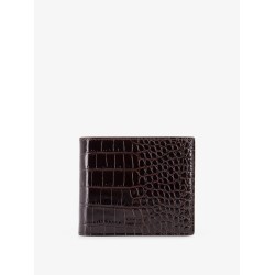Crocodile-print leather wallet