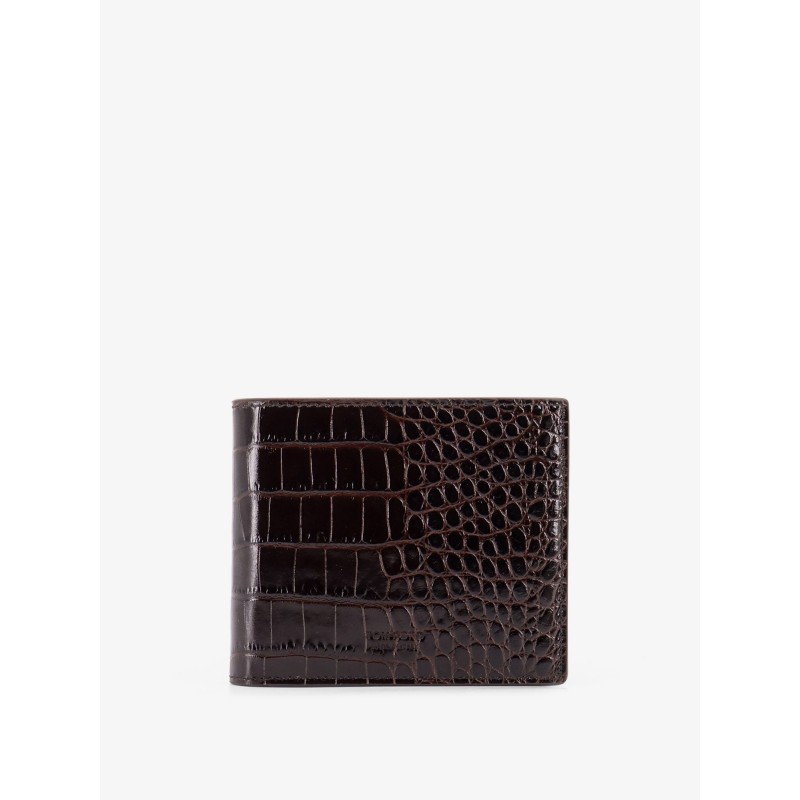 Crocodile-print leather wallet