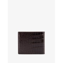 Crocodile-print leather wallet