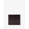 Crocodile-print leather wallet