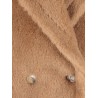 Breda camel and silk sleeveless coat