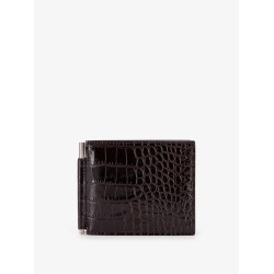 Crocodile-print leather wallet