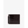 Crocodile-print leather wallet