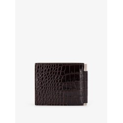 Crocodile-print leather wallet